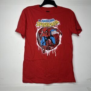 Marvel casual red spiderman T-shirt graphic design City  youth XXL (18)